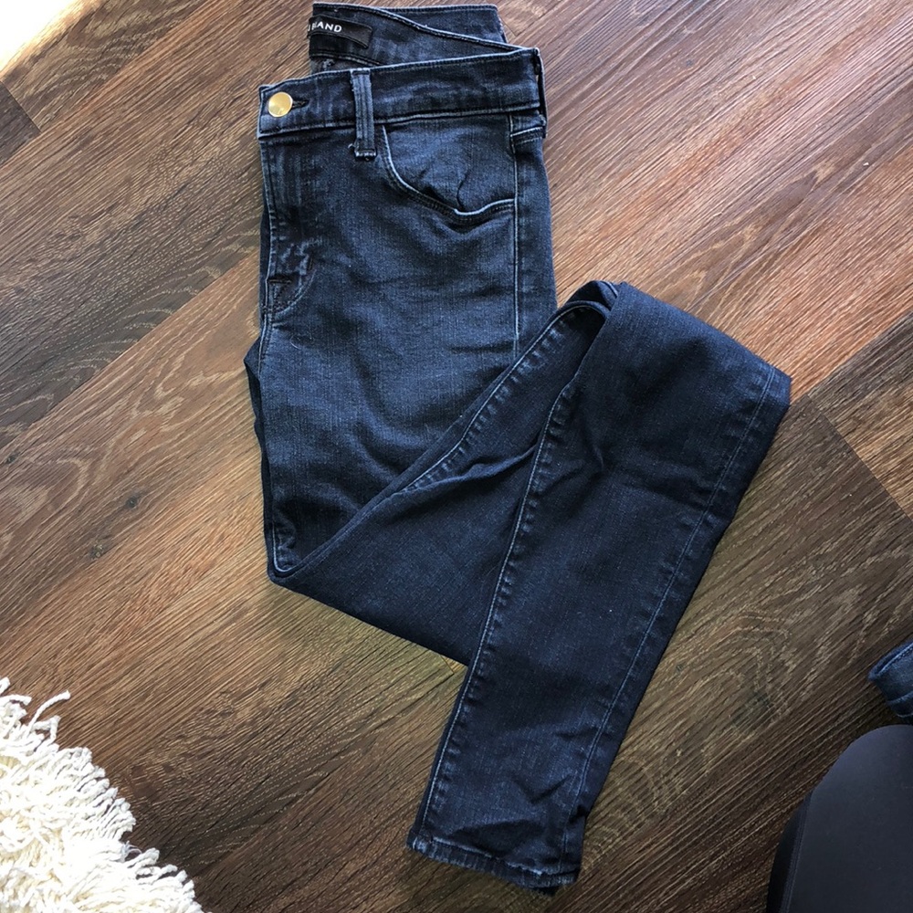 J brand medium rise super skinny color bluebird